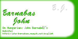 barnabas john business card